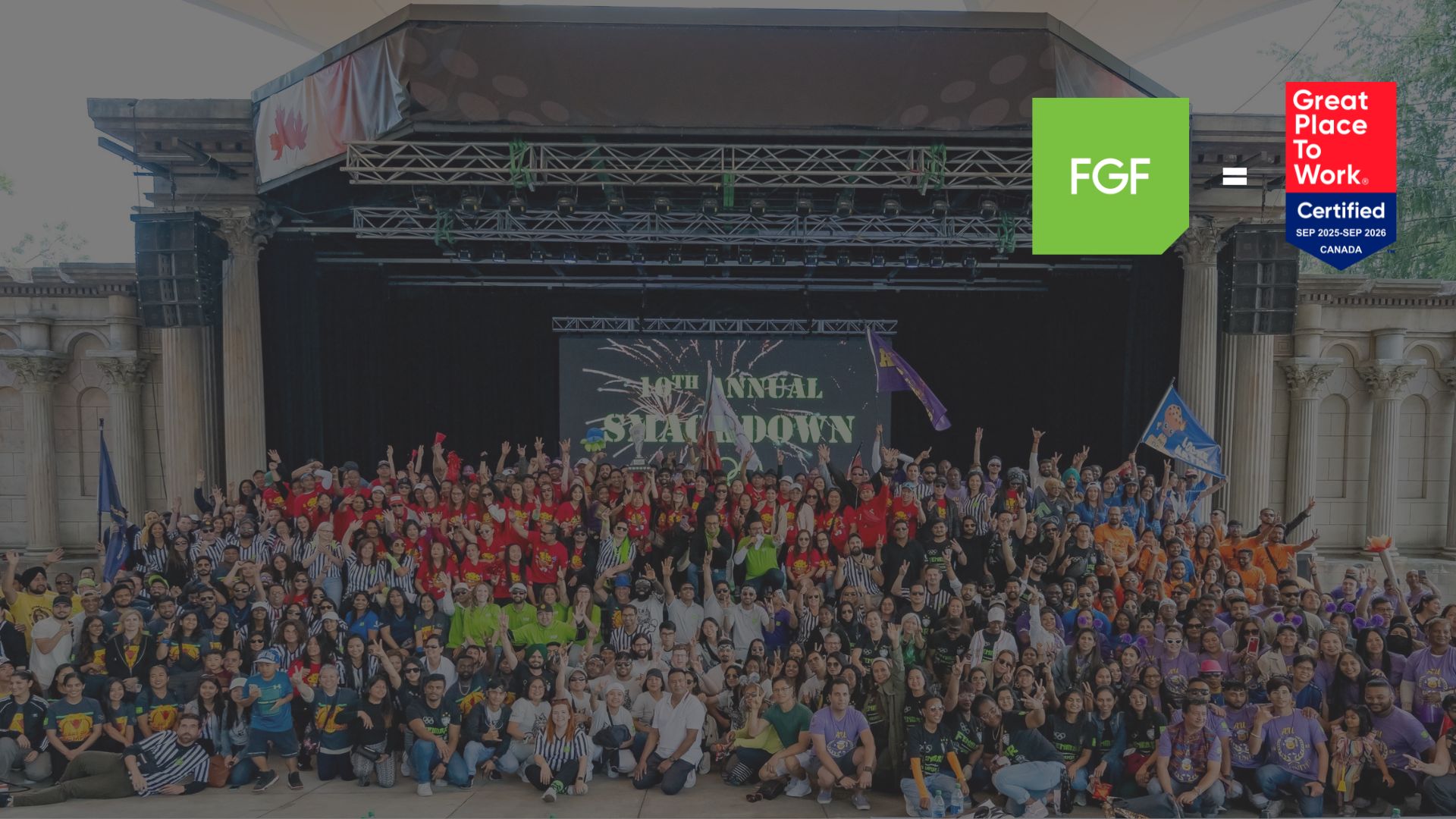 FGF = Great Place to Work with team picture in the background